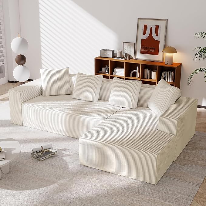 OOIILLEE Canapé 3 Places en Forme de L, Canapé modulaire Moderne